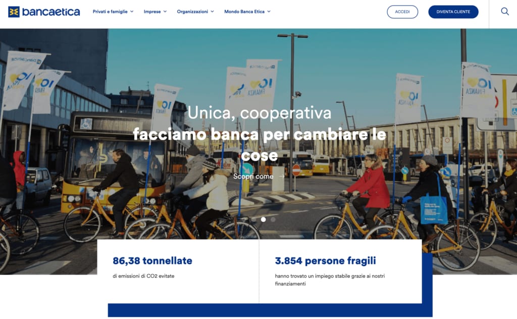 banca etica homepage