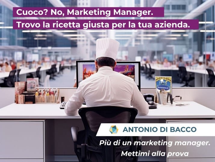 Antonio Di Bacco vestito da cuoco