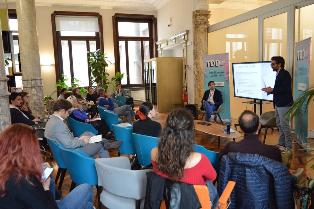 Antonio Di Bacco durante il talk ai Torino Digital Days 2023