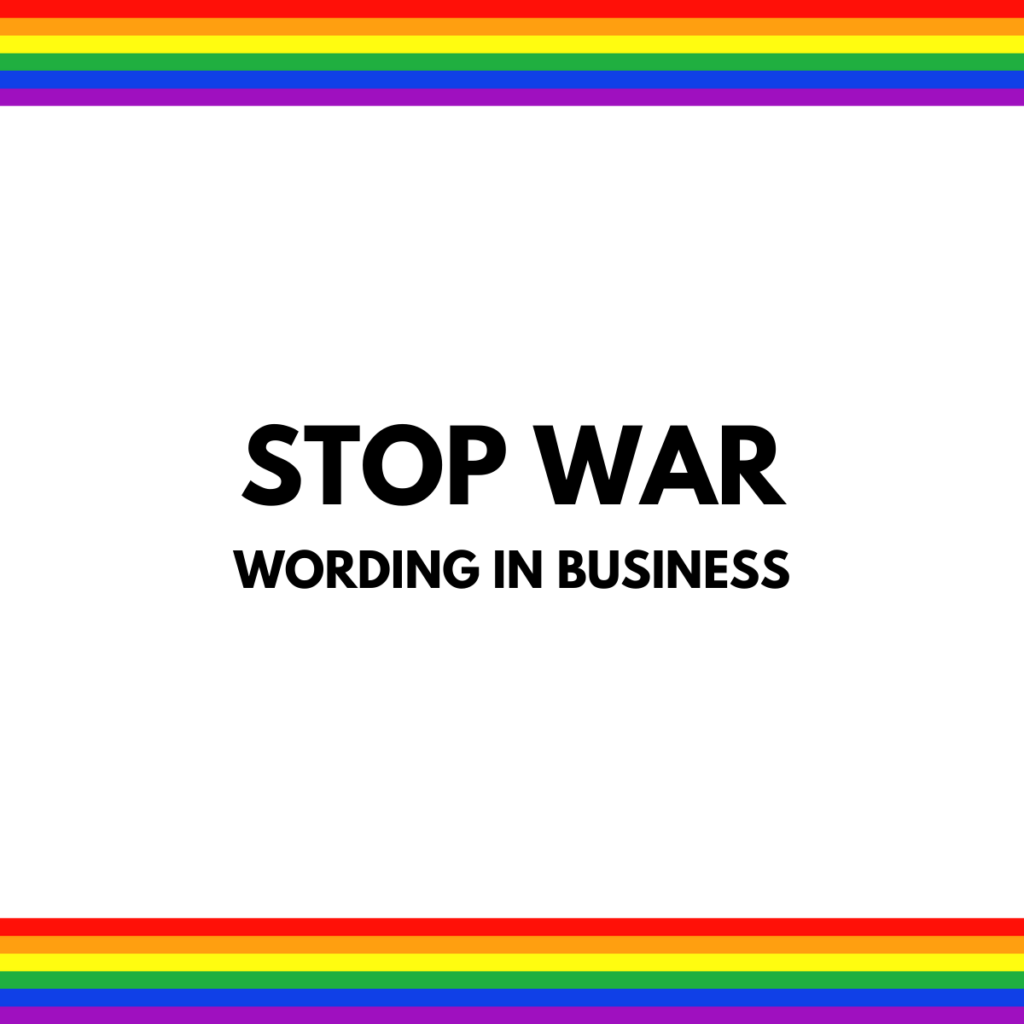 STOP WAR WORDING